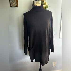 Cabi sweater tunic‎ preppy Tuttle neck academia 100% cotton one pocket
